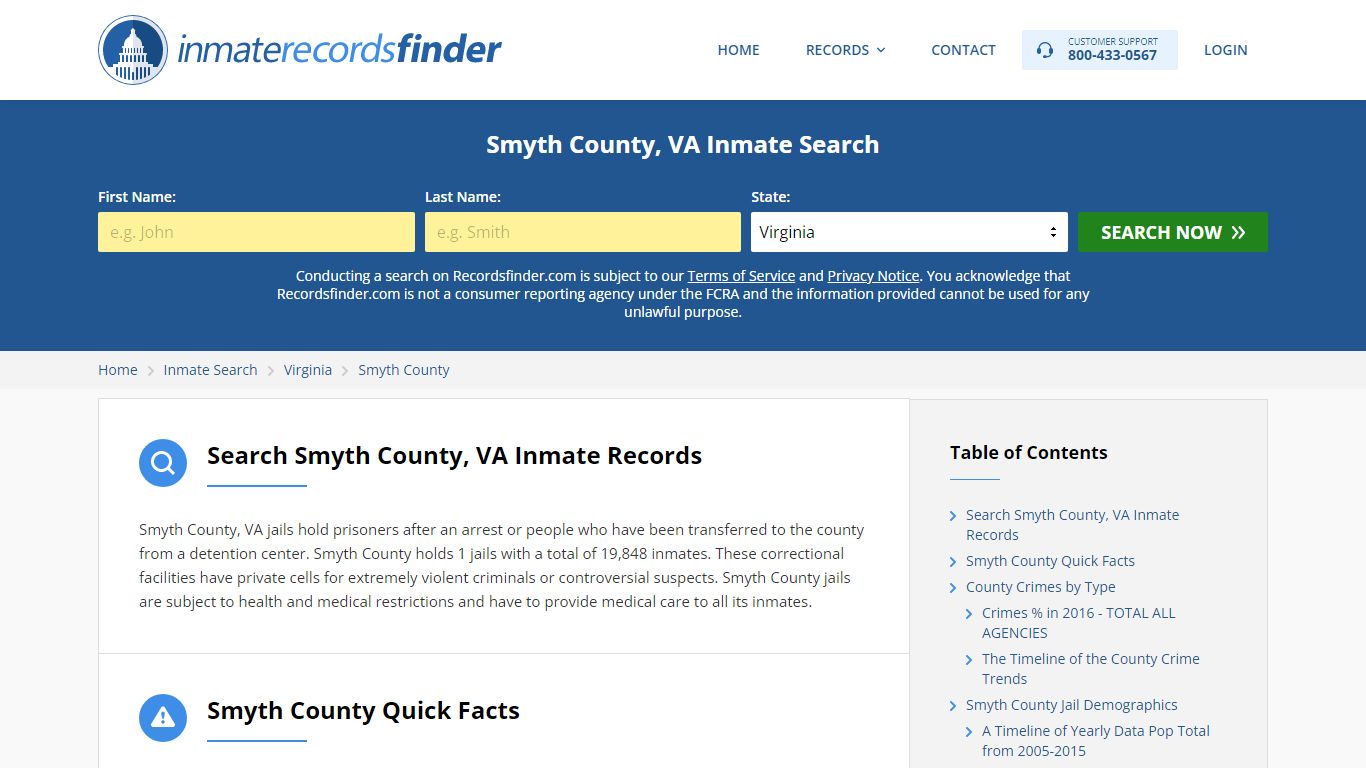Smyth County, VA Inmate Lookup & Jail Records Online
